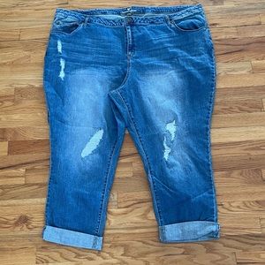 Woman Within Girlfriend Distressed 34W Jeans